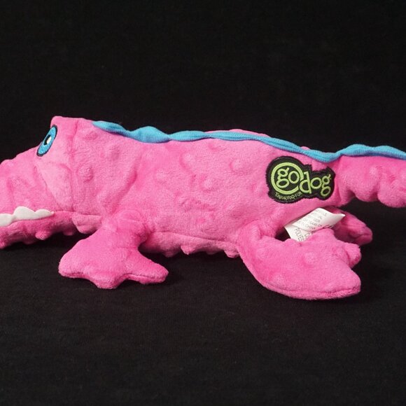 GoDog Large Pink Gator with Chew Guard Dog Toy - Picture 2 of 7